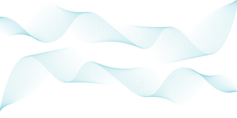 Abstract blue smooth wave on a white background. Dynamic sound wave. Design element