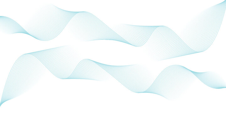 Abstract blue smooth wave on a white background. Dynamic sound wave. Design element © sasmiati