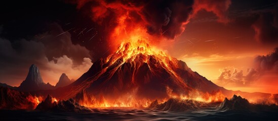 Eruption of a volcano.