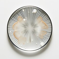 A plate with a burnt piece of bread on it. Generative AI.