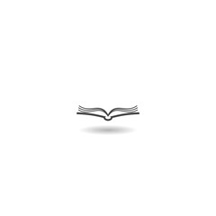 Open book logo icon with shadow