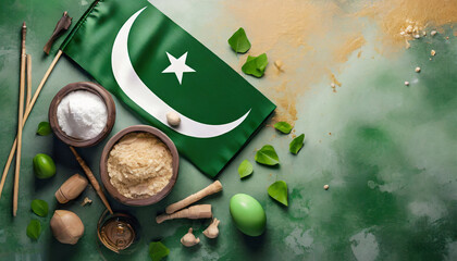 Pakistan day illustration - obrazy, fototapety, plakaty