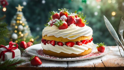 クリスマスケーキ　いちごのケーキ