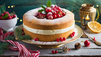 シフォンケーキ　クリスマスケーキ