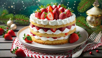 クリスマスケーキ　イチゴのショートケーキ