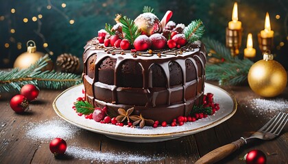 チョコレートケーキ　クリスマスケーキ