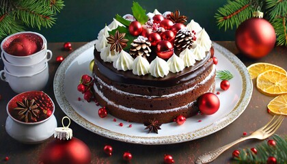 チョコレートケーキ　クリスマスケーキ