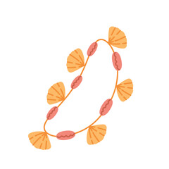 Obraz premium Colored yellow shells bracelet for hand on white background. Seahells accessories 