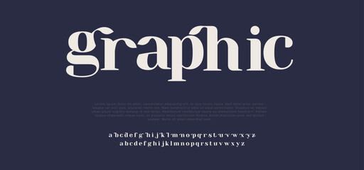Graphic Modern Alphabet Font. Typography urban style fonts for technology, digital, movie logo design. vector illustration - obrazy, fototapety, plakaty