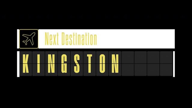 Pantalla de información de destinos internaciones: KINGSTON