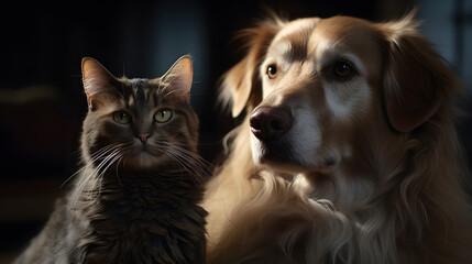 portrait of a Cat and Dog 