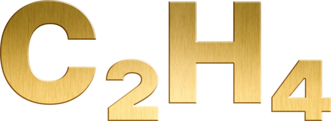 Ethylene - C2H4 Sparkling Gold Organic Chemical Formula