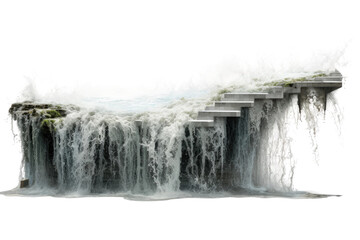 Digital Serenity UrbanWave Digital Waterfall Feature Revealed isolated on transparent background