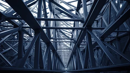 Fotobehang abstract architecture background, architecture of a tall steel structure,  © Planetz