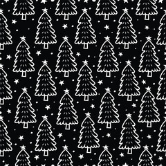 christmas tree seamless pattern, Pine seamless pattern