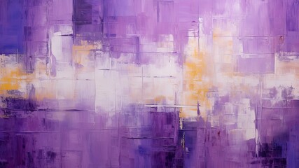 紫と金の油絵抽象画_3