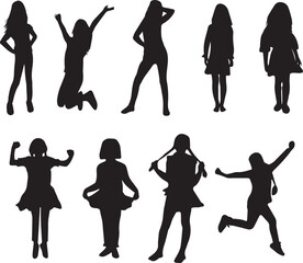 silhouettes of people in poses-