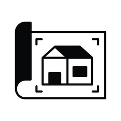 Trendy icon of home architecture, isolated on white background