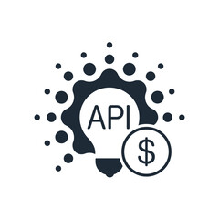 Financial API. Banking technologies. Vector linear icon illustration isolated on white background.