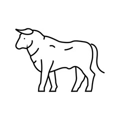 standing bul animal line icon vector. standing bul animal sign. isolated contour symbol black illustration