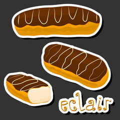 Illustration on theme fresh sweet tasty eclair of consisting various ingredients