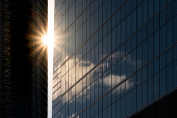 Reflection in a modern financial area