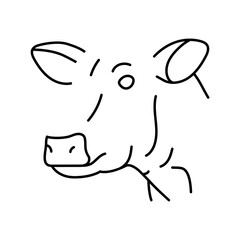 head cow animal line icon vector. head cow animal sign. isolated contour symbol black illustration