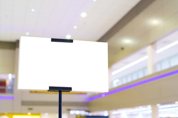 blank signboard or empty poster advertise on airport for public relations