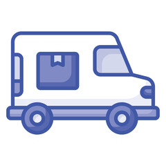 Trendy vector of delivery van in modern design style