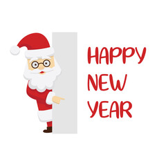 santa claus holding a blank sign