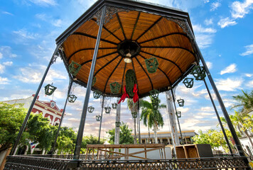 Mazatlan Old City central plaza in historic city center near ocean promenade and El Malecon