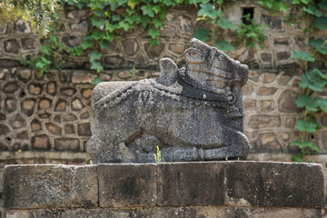 Statue of A Decorated Nandi, Akole, Maharashtra, India, Asia.