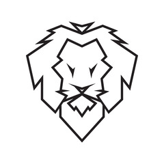 line icon lion face design vector isolated on white background.
