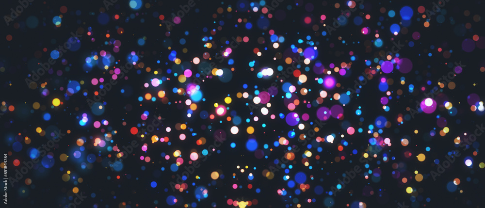 Poster Abstract blurry bokeh Christmas on wide texture. Landing page concept. 3D Rendering.
