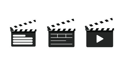 clapper board icon clapper board vector black and white