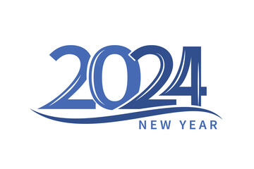 New Year 2024 text design. Number 2024 design  logo template for calendar. Vector illustration