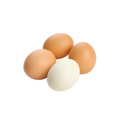 Brown egg isolate transparent white background