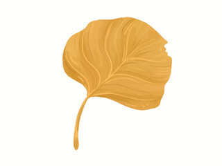 Naklejka premium Yellow ginkgo leaves watercolor illustration