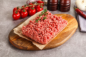 Raw minced beef uncooked meat