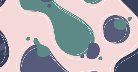 Abstract background various shapes and doodle objects pastel color