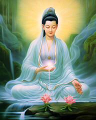 Healing with Kuan Yin at waterfall