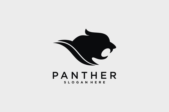 Panther head logo design vector illustration with creative idea