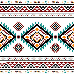 Naklejka premium Ethnic geometric pattern Native American Navajo tribal motif design