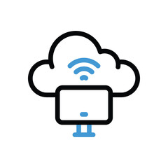 Cloud Network icon vector stock illustration