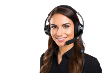 Nature of work as a call center officer Isolated on transparent background, PNG file.