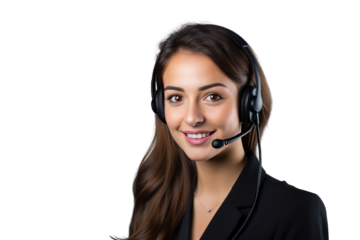 Nature of work as a call center officer Isolated on transparent background, PNG file.