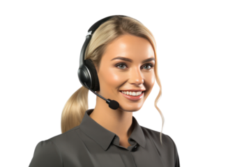 Nature of work as a call center officer Isolated on transparent background, PNG file.
