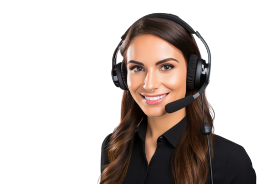 Nature of work as a call center officer Isolated on transparent background, PNG file.