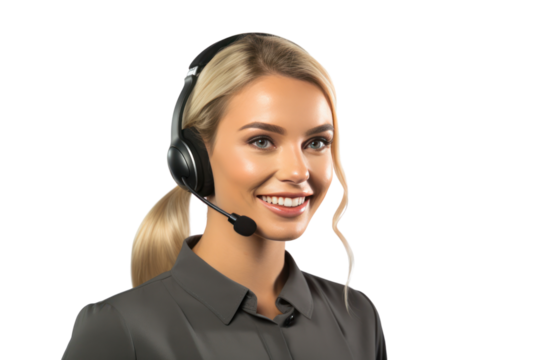 Nature of work as a call center officer Isolated on transparent background, PNG file.