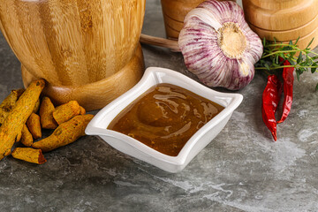 Indian curry sauce in the bowl